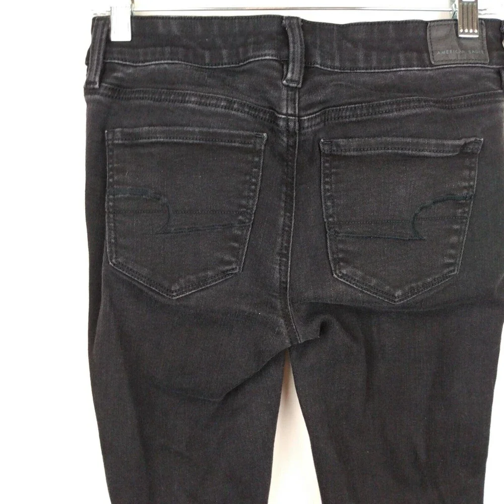 American Eagle Outfitters Womens Skinny The Dream Jeans Black Stretch Size 4 Reg